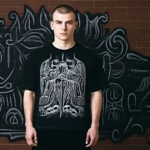 Vampire Freaks metal bat gothic castle red black shirt VampFreaks Small‎ Unisex